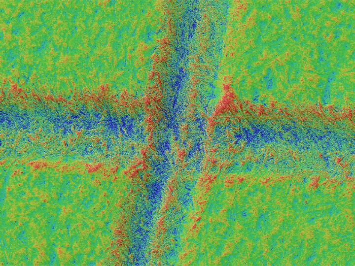 环状照明 + Optical Shadow Effect Mode、色差图像(150×)